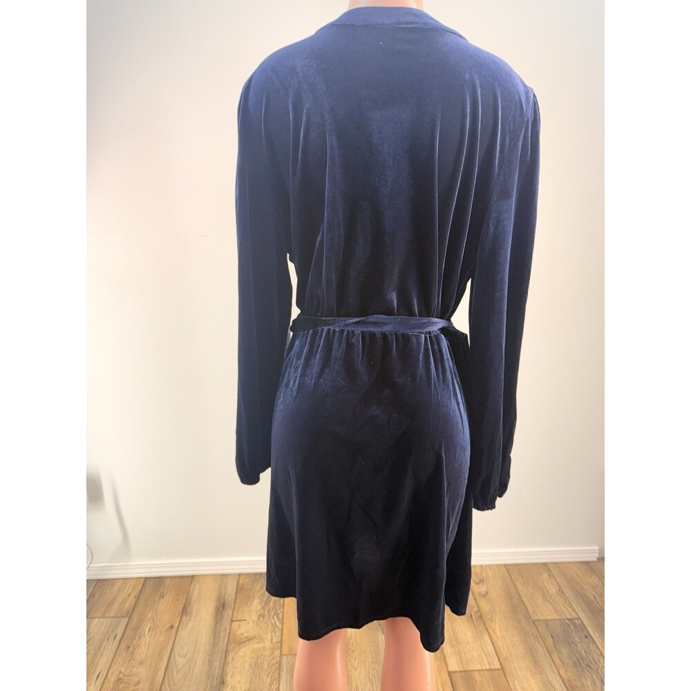 NEW Draper James Wrap Women Dress Plus 2XL Long Sleeve W/Pocket Blue Velvet - Picture 11 of 16